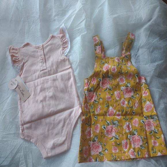 Little Lass Baby Girls 2pc Onesie Top and Jumper Set NEW - Picture 3 of 9